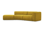 Modular 4-seater sofa, left-hand facing, in chenille fabric - mustard - Boisona SGVU57163