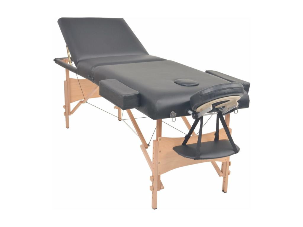 Black folding massage table 221x90x65 cm 02 0001869 CJHD23810