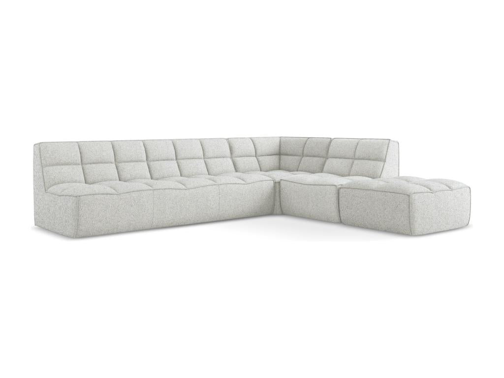 5-seater modular right-hand corner sofa in textured fabric - beige - Nobellea PMSA92109