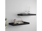 2-piece floating wall shelves, black, 50x23x3.8 cm, Boisona XKYQ98461