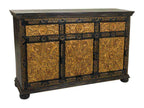 Black carved wooden sideboard 147x45x96h HIMU43044