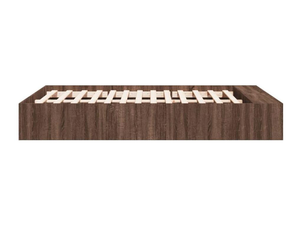 Bed frame without mattress, brown oak, 140x190 cm, YYTZ21892