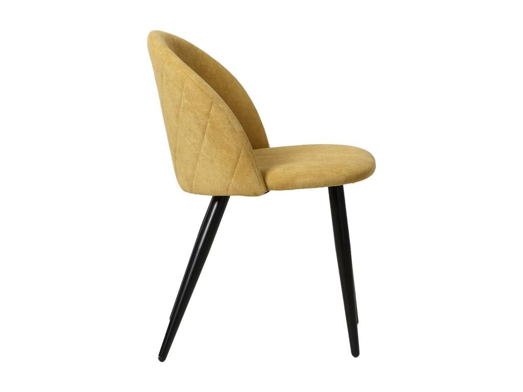 Nobellea mustard yellow fabric and metal chair, set of 2 OYAY02201