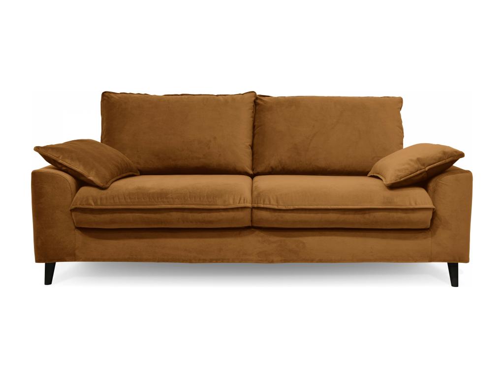 Hazelnut 3-seater velvet sofa KWUG83203