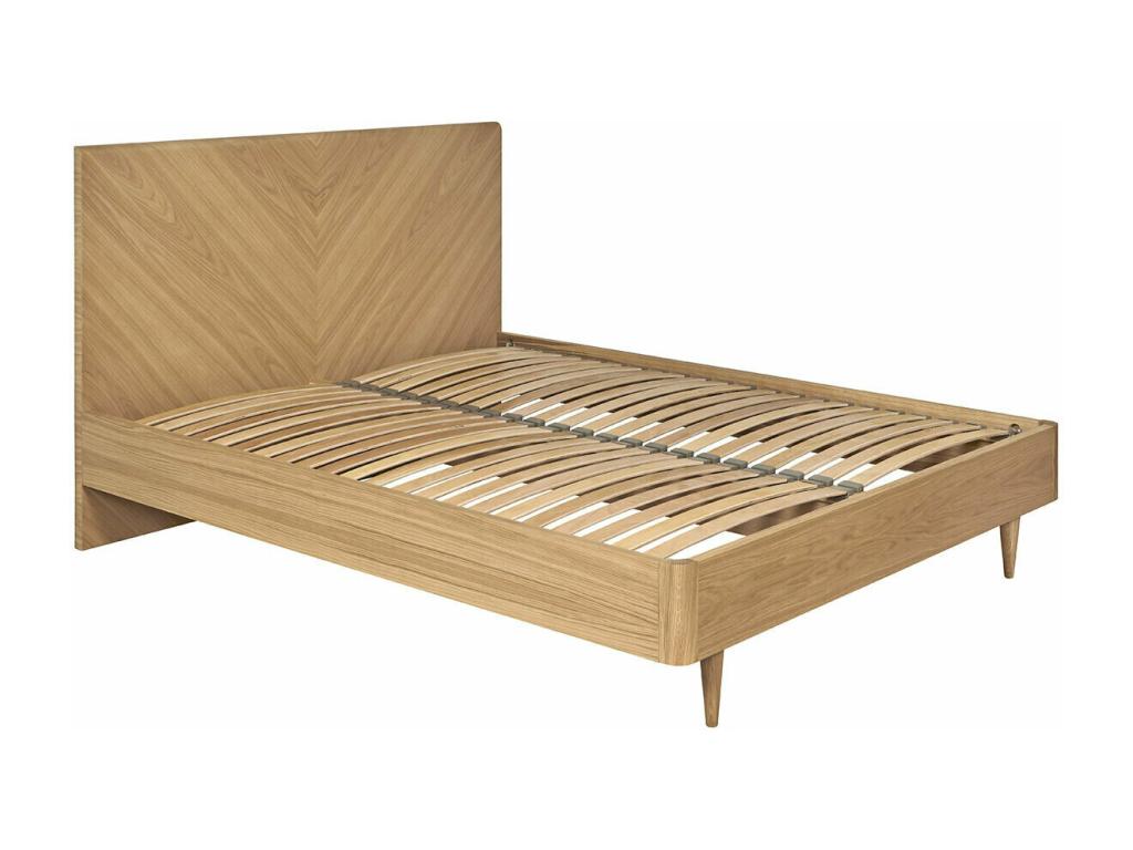 Double bed pack with Lac mattress 160x200 cm, fiberboard panels with solid light oak veneer, Nobellea JVIC58166