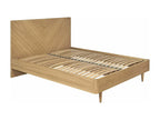 Double bed pack with Lac mattress 160x200 cm, fiberboard panels with solid light oak veneer, Nobellea JVIC58166