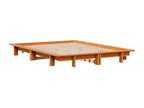 Bed frame without mattress, brown wax finish, 120x200cm, solid pine wood, AVNY13907