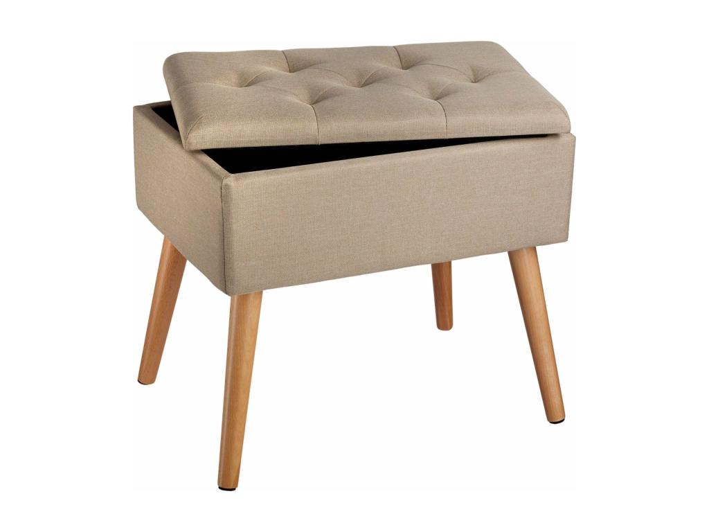 Beige stool/bench/pouf seat, 51x37.5x45.5 cm, 08 0000295 NWUK70118