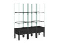 Planter with black trellis 120x40x142.5 cm PP SUEN98127