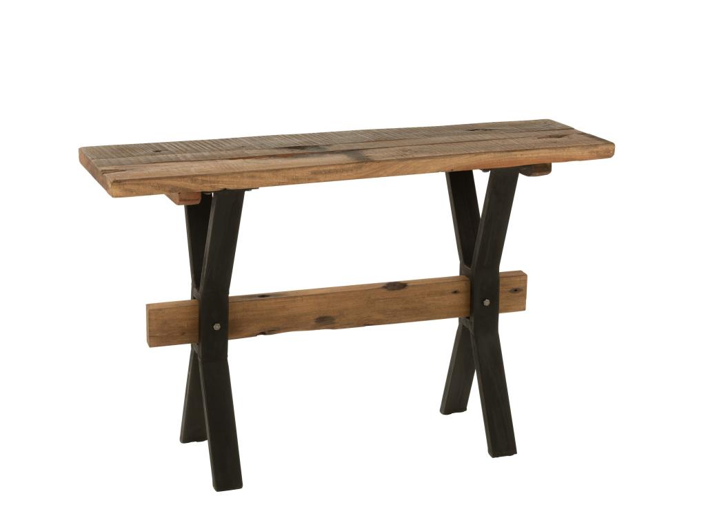 Aged brown wood console table 120x35x75cm FDKO10941