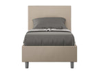 Boisona dove grey faux leather upholstered bed without slatted base 80x210 EEGL94423