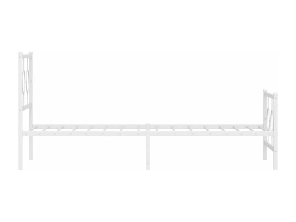 Metal bed frame with headboard and footboard, white, 80x200 cm, OCTR37582