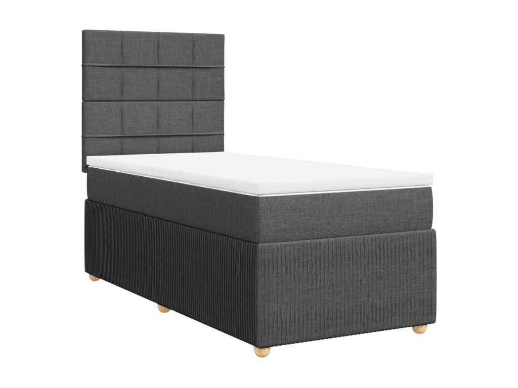 Nobellea bed base and mattress, Dark Grey, 90x190 cm, Fabric YVDS45100