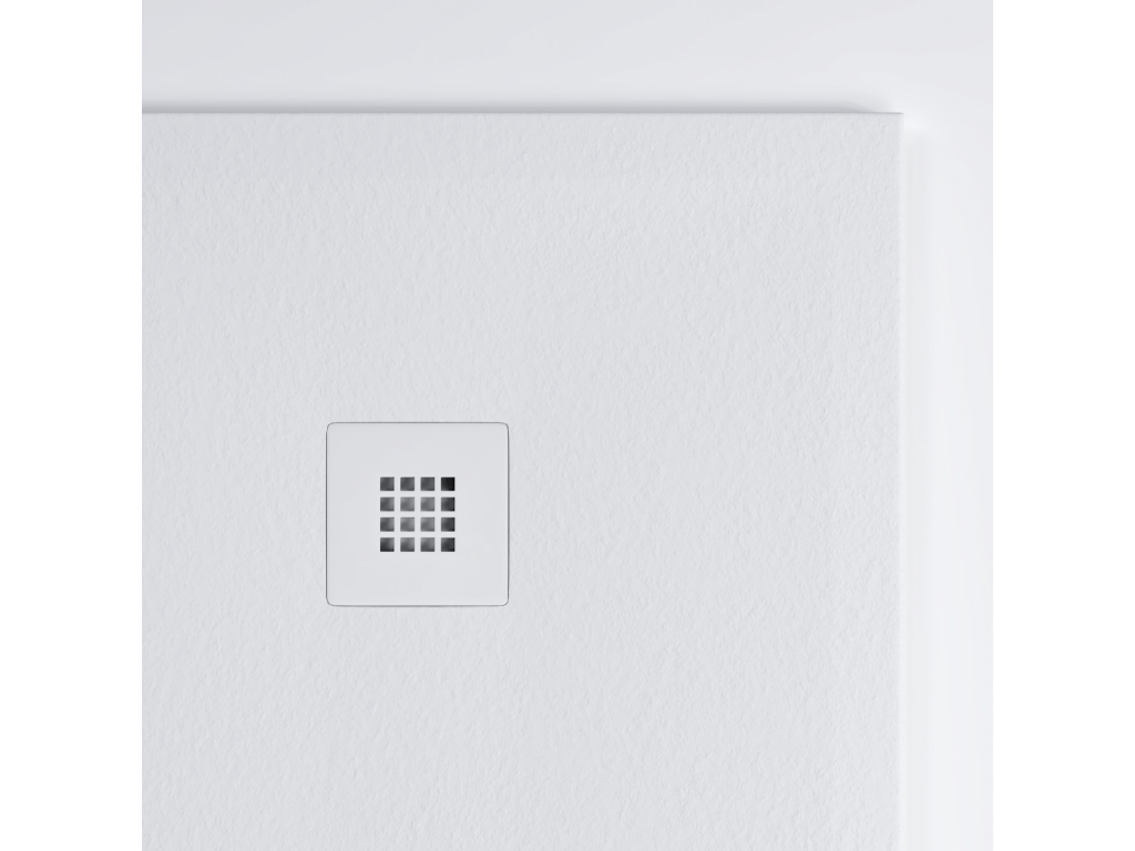 Boisona Extra-Flat Shower Tray - Slate Texture in Anthracite Grey Boisona Composite - L140 x W80 x H3 cm - Boisona SVSX81179