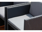 Boisona LWNH59657 6-seater garden furniture set in black/grey wicker resin