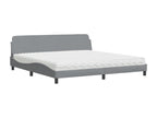 Bed with light grey mattress 200x200 cm fabric IVJQ11041
