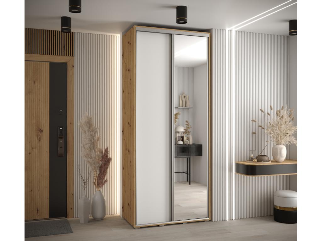 Nobellea 3 Sliding Door Wardrobe 235.2/120/45 2 Doors Nobellea/White/Silver VZXZ96749