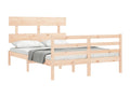 Bed frame with headboard, small double bed, solid wood YZZZ48150