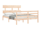 Bed frame with headboard, small double bed, solid wood YZZZ48150