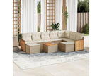 Garden furniture set with cushions, 10 pieces, beige woven resin AGAL04640