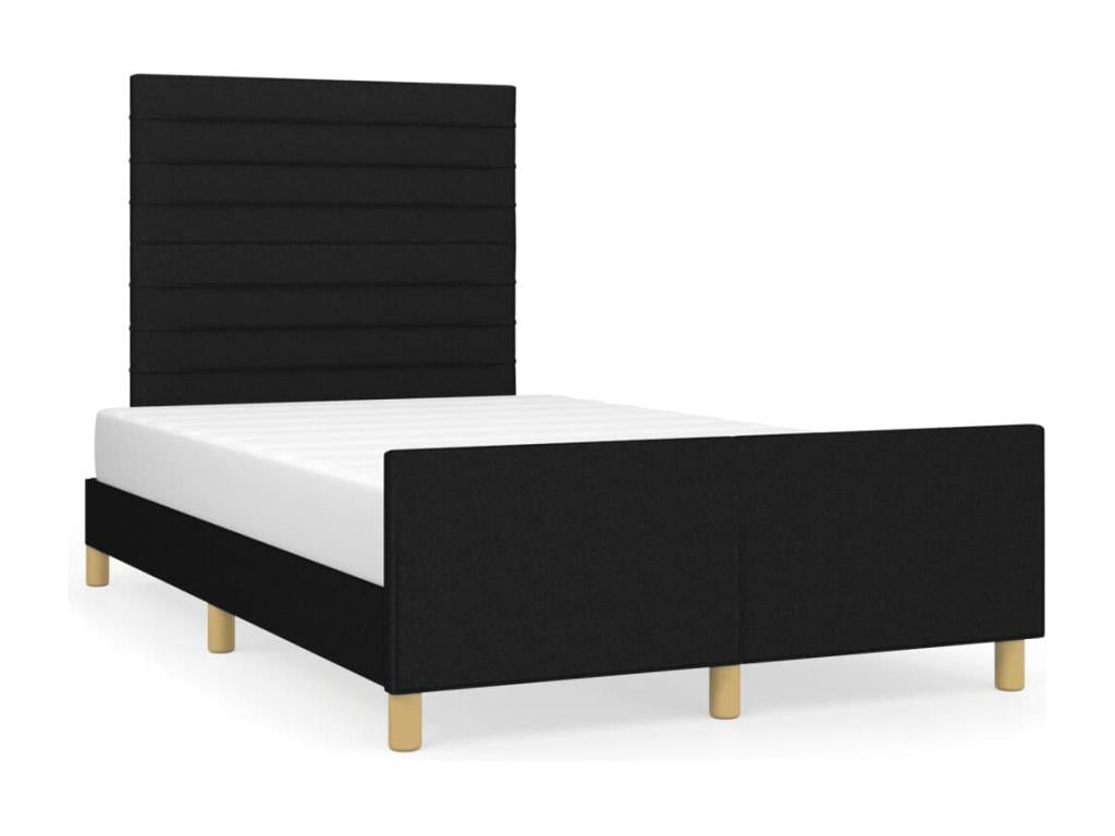 Bed frame with black headboard 120x190 cm fabric RTGH59423