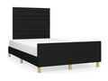 Bed frame with black headboard 120x190 cm fabric RTGH59423