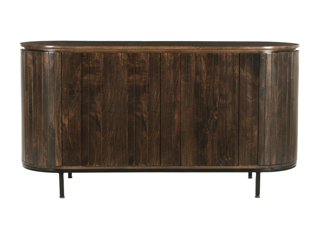 Boisona 2-Door Buffet, 180 cm Wide, Solid Mango Wood and Walnut Finish ZHQT45850