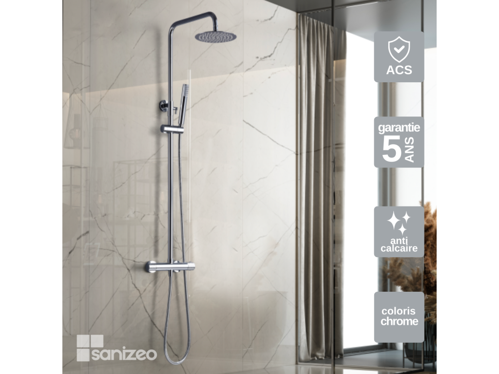 BTG053 SLME18459 Anti-limescale Thermostatic Shower Column