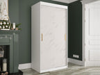 Boisona 246 White Marble Wardrobe - Matte White 200x100x62cm Sliding Wardrobe Doors AYOR94870