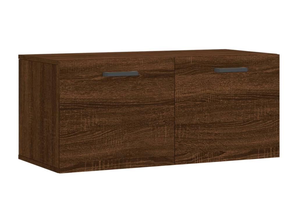 Wall-mounted cabinet in brown oak, 80x36.5x35 cm, engineered wood, RKMC96193