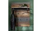Entryway furniture - Melamine hanging panel in aged wood effect with cement grey finish - W - H - D 80 - 109 - 28cm KZFI20860