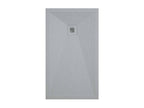 Light grey shower tray with slate finish, Nobellea coloured grate - 150x90 cm FLOA07079