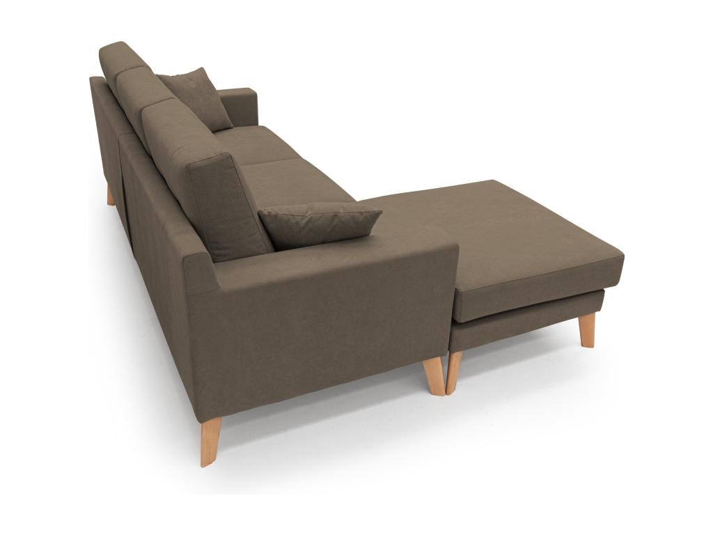 Boisona Modern Reversible Corner Sofa in Soft Waterproof Fabric T02 237 cm Brown JDTW75293