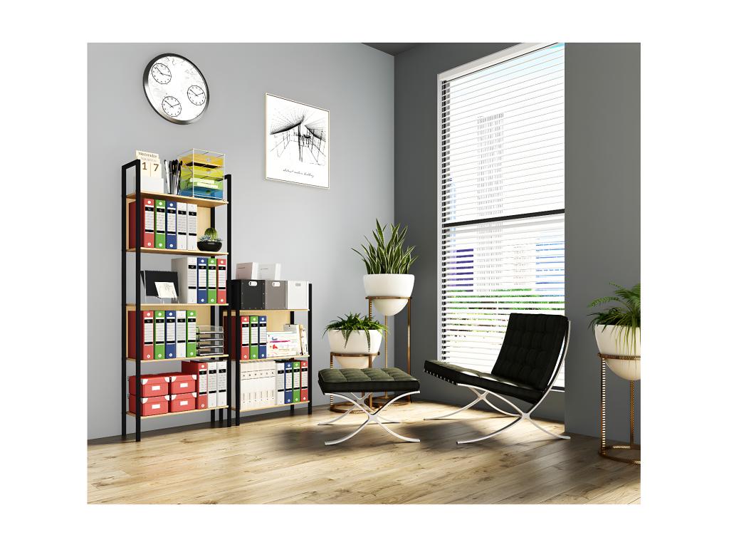 Nobellea Wood and Metal Storage Stand, Office Shelf, Nobellea 3 Honey Oak Desk Shelf FAQL37621