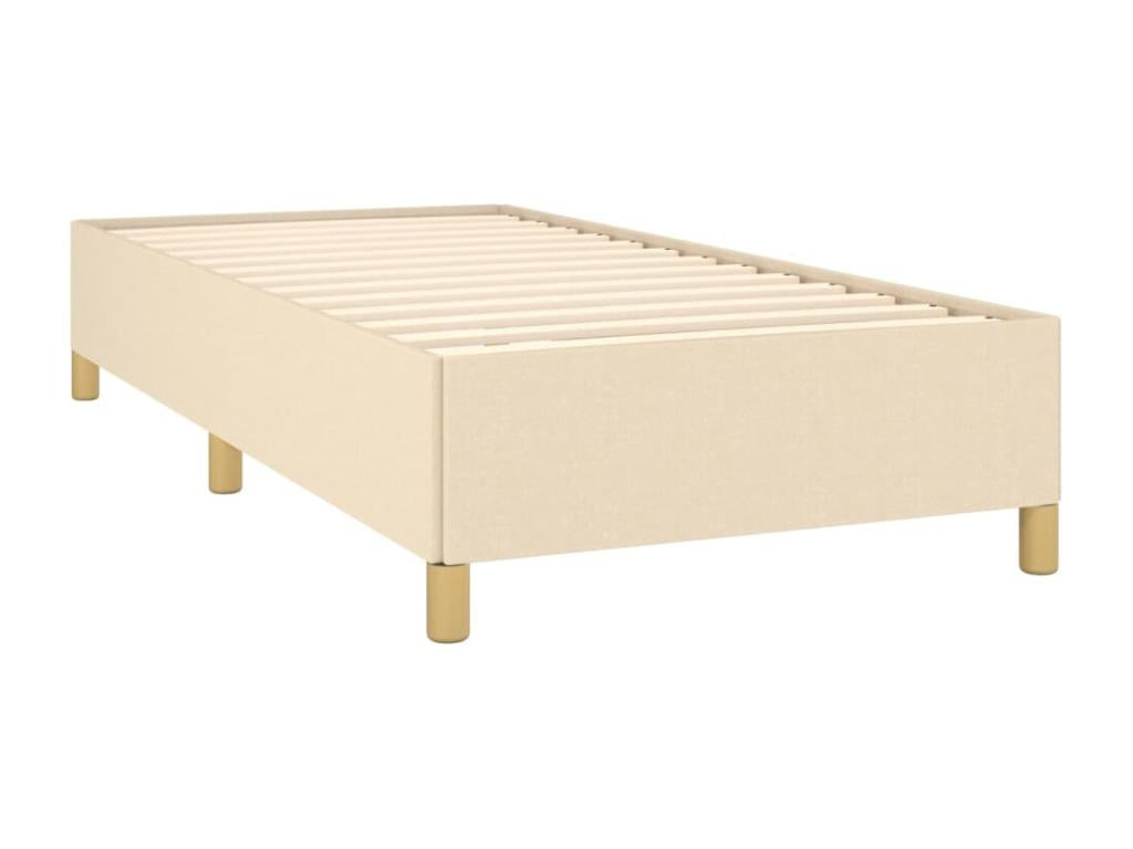Upholstered bed base with mattress, Cream, 100x200 cm, Fabric CIGI36505