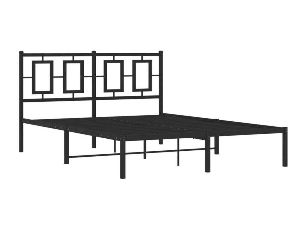 Metal bed frame with black headboard 140x200 QZGL91102