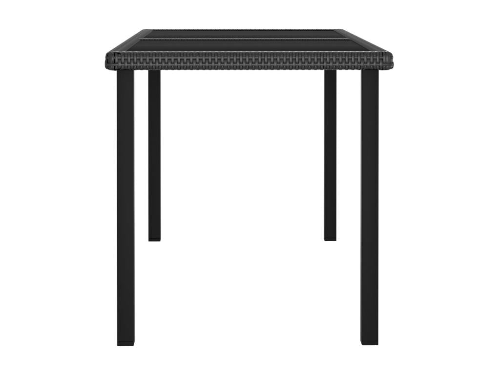 Black garden dining table 140x70x73 cm Woven resin BXNP05316