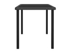 Black garden dining table 140x70x73 cm Woven resin BXNP05316
