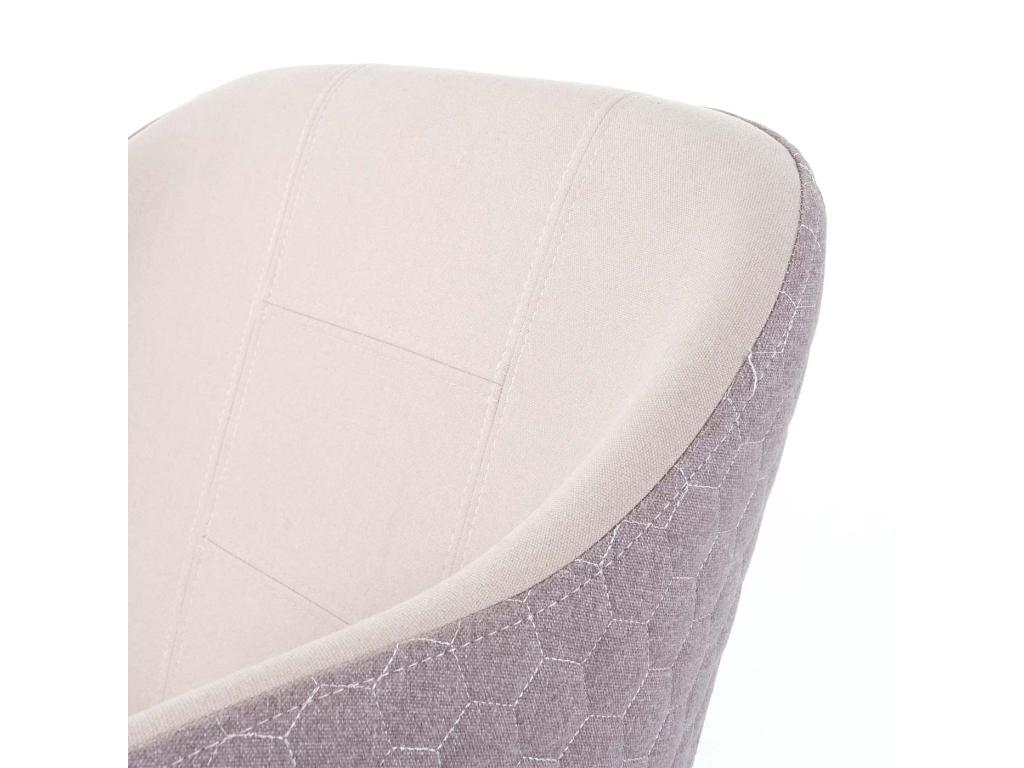 2x Boisona-D71 retro design armchair with fabric armrests - cream-beige color WYDT45027