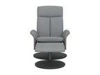 Reclining armchair with footrest, light grey fabric JVAJ05852