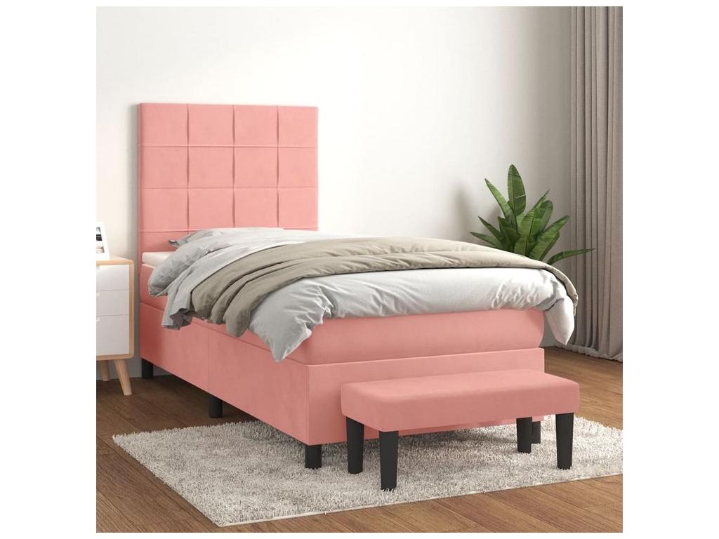 Nobellea bed base with Rose 90x200 Velvet mattress KXKX55264