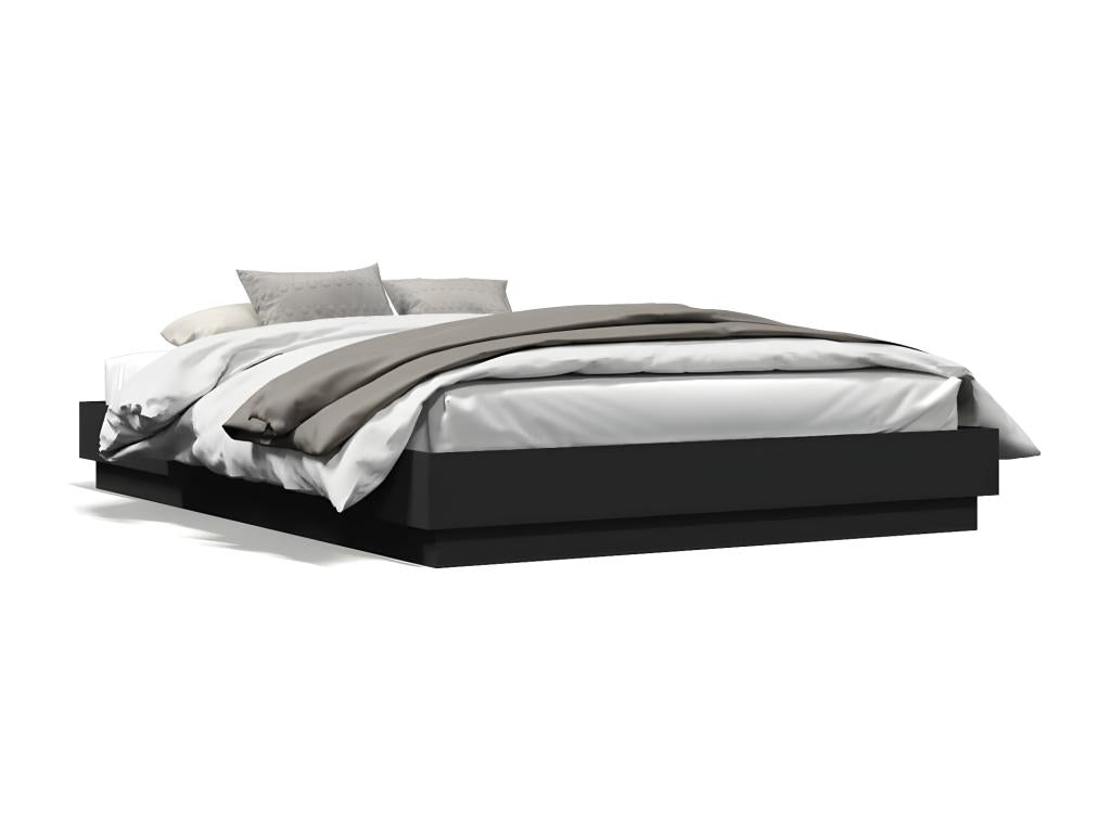 Black bed frame without mattress 160x200 cm SEUK32234