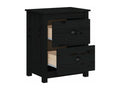 2-Piece Bedside Tables, Black, 50x35x61.5 cm, Solid Pine Wood, ZHTZ45784