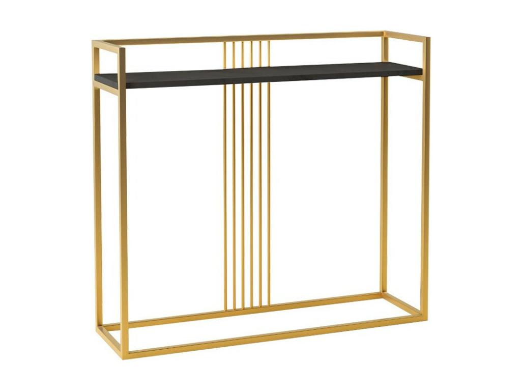 Nobellea 109 Console Table, Gold - Black, 90x100x30cm, RTIP80712