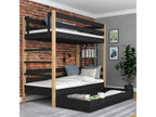 Wooden bunk bed - with drawer N03 Black / Natural Oak 80x190 QGZB79380