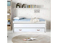 White chipboard bed with drawers, slatted base and mattress 105x200cm HCGO84332