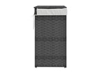 Laundry basket with lid, grey, 46x33x60 cm, woven resin, AYMK65711