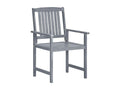 Garden chairs and cushions, set of 8, Boisona solid wood, Grey HVMZ27842