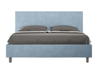 Bed with upholstered slatted base 160x200 microfiber light blue Elariva LLDC52447