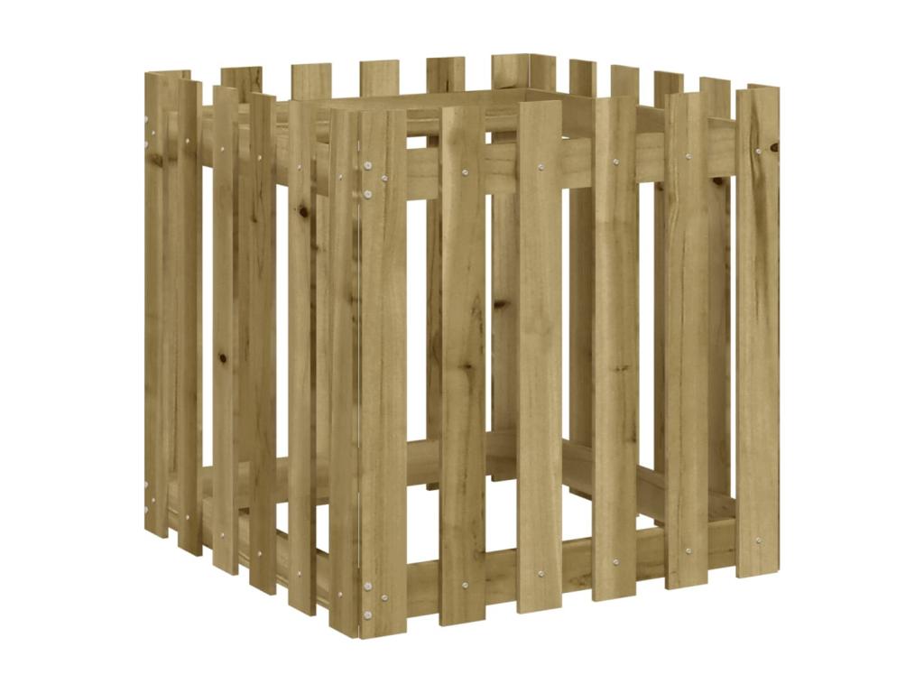 Planter with fence design 60x60x60 cm impregnated pine BVPY77756